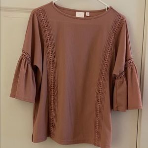 Mauve pink linen blouse
